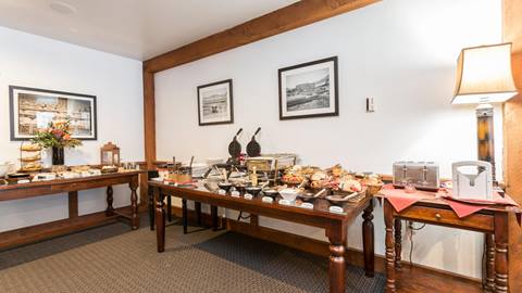 Breakfast buffet setup
