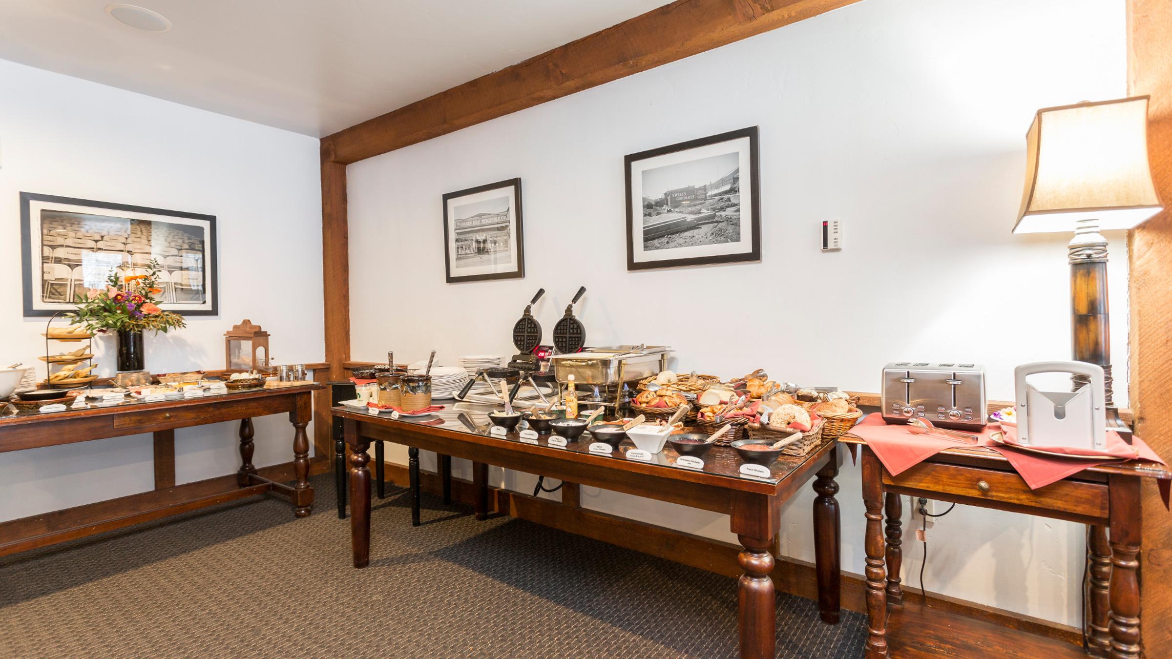 Breakfast buffet setup