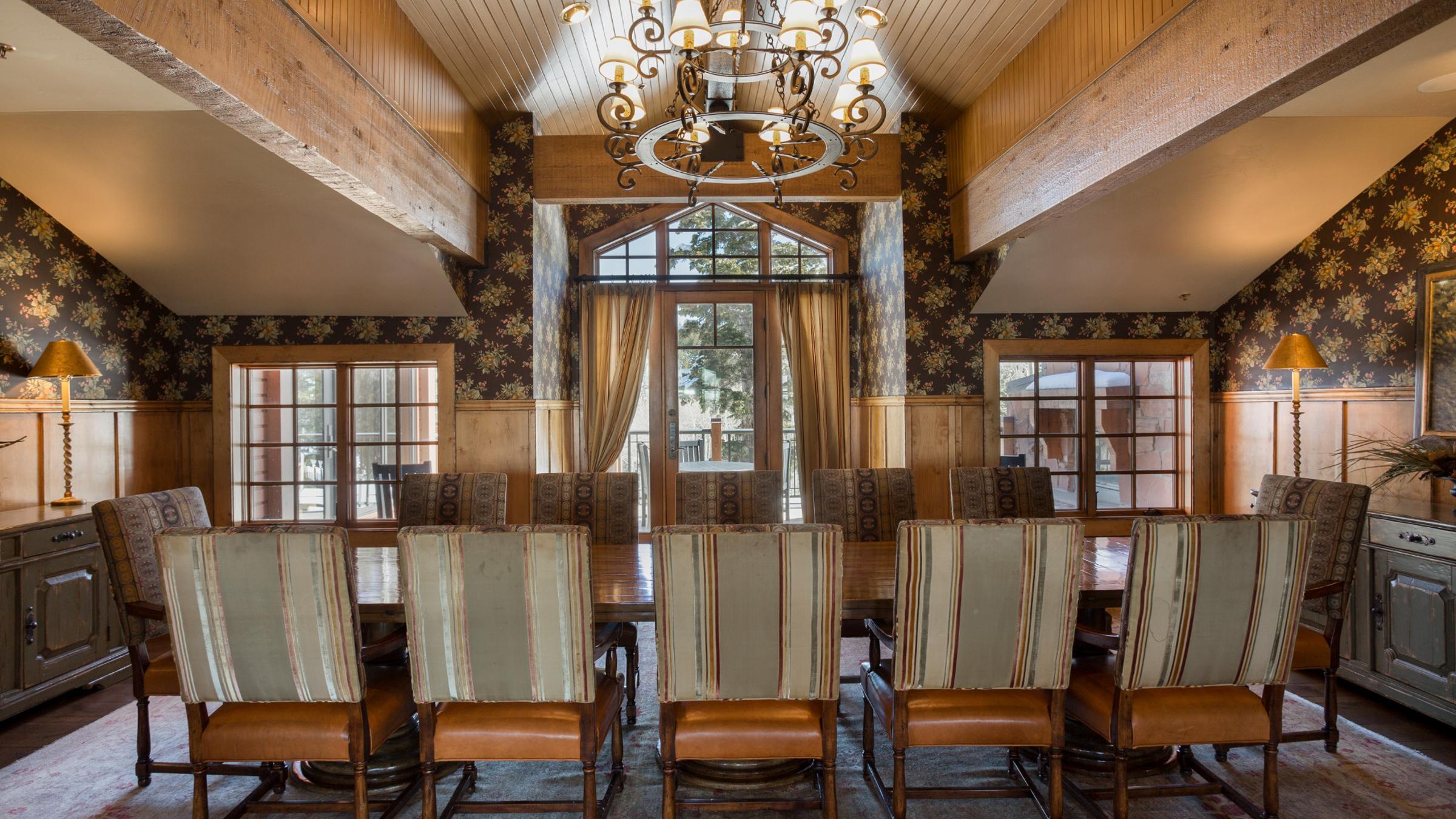 Large table in Stag Lodge restaurant